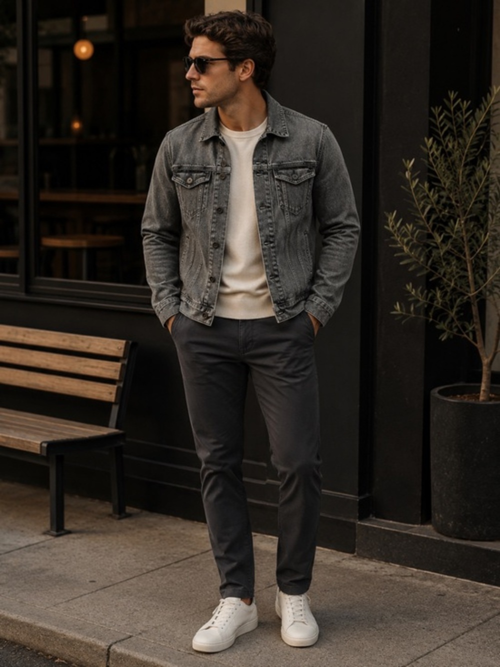 Calvin Klein jeans gray denim jacket size small
